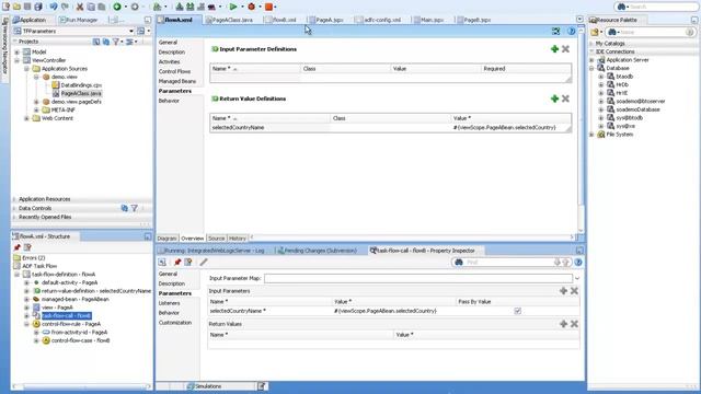 Passing Parameters between Bounded Task Flow in Oracle ADF