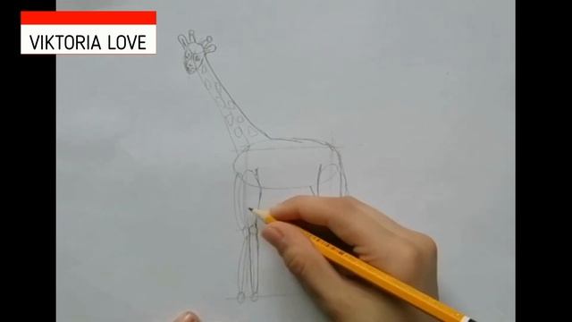 РИСУЕМ ВМЕСТЕ ! Рисуем  ЖИРАФА )