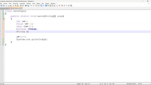 JAVA Vs Python_7 (Data types)