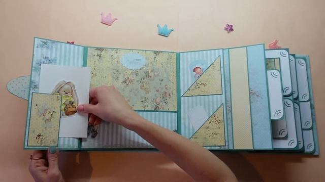 Альбом для мальчика "Наша радость" ручная работа #скрапбукинг