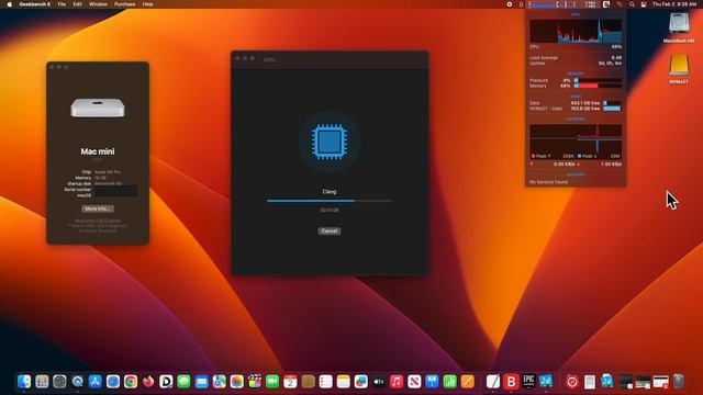 GeekBench 5 Test on NEW mac Mini M2 Pro