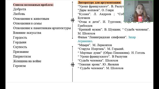 Работа с аргументами для сочинения ОГЭ 18.08.2022