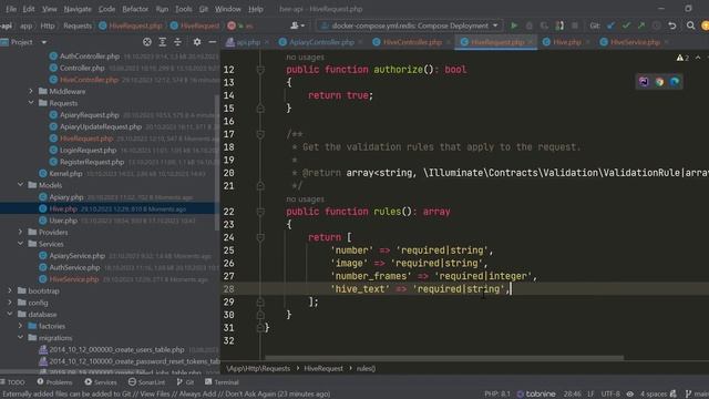 Додавання вулика rest api, json, insomnia Laravel