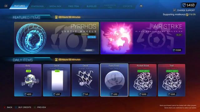 ROCKET LEAGUE ITEM SHOP - Black Air-Strike Black Market Goal Explosion - 08.05.21