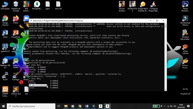 Creacion de Base de Datos y Colecciones en MongoDB