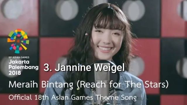 Lagu asian games 2018 (meraih bintang) versi 6 bahasa.