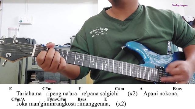 Dokgenna dam'genna ~ Guitar Intro. lick Tabs, strumming lesson Garo Praise Song