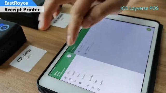 EastRoyce ER-58W and ER-80WF Mobile Printer Work with iOS Loyverse POS  to print receipt and bill
