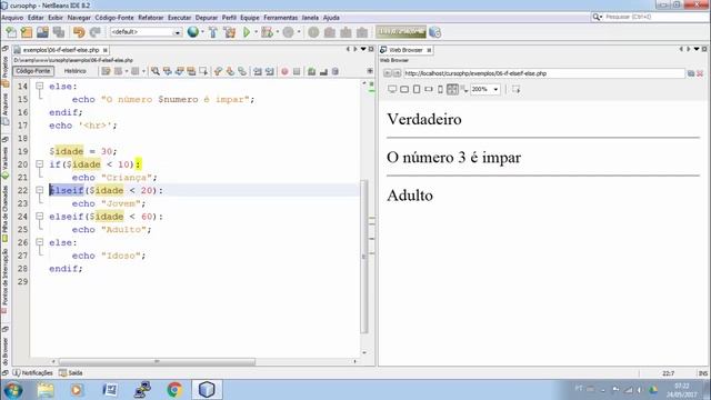 Curso de PHP Orientado a Objetos Aula 10 if elseif else