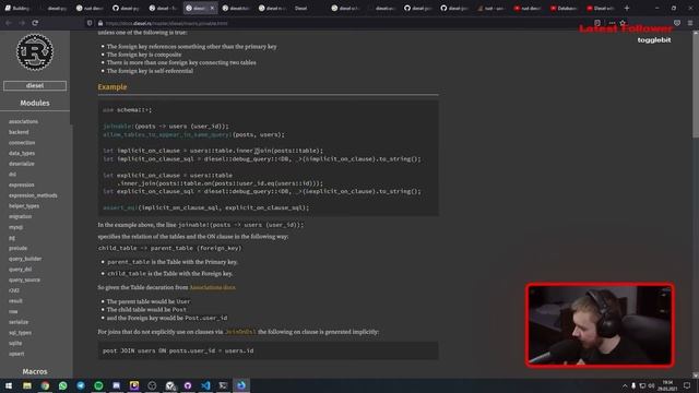 Joining Tables in Diesel RS – Rust Devlog #3