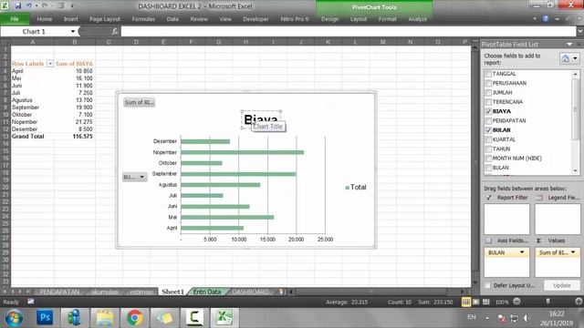 Cara Membuat dashboard Excel