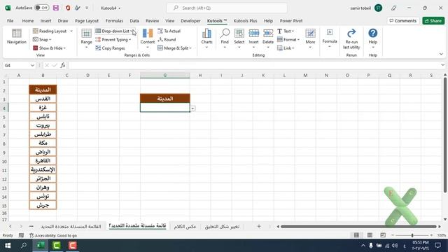 برنامج   4 Kutools For Excel |القائمة المنسدلة متعددة الاختيار-تغيير شكل التعليق بصورة -عكس  الكلام