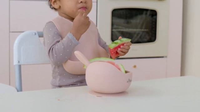 Силиконовая тарелка детская на присоске с ложкой