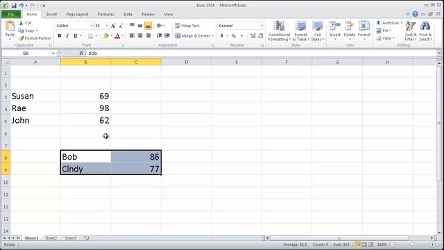 Excel 2010 Tutorial - Copying Cutting Pasting
