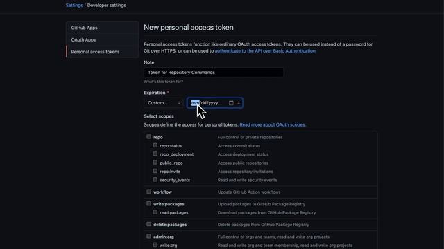 How to create a GitHub access token