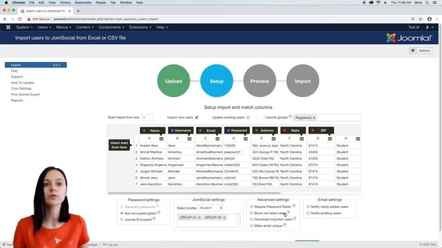 Import users into JomSocial  from Excel or CSV file