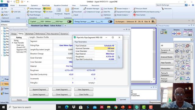 Pressure Drop on Piping System With HYSYS