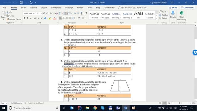 Algorithmization and JAVA Programming Language. Assignment 1, Problem 3