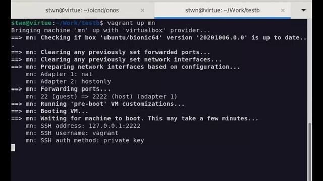 Running Mininet VM using Vagrant