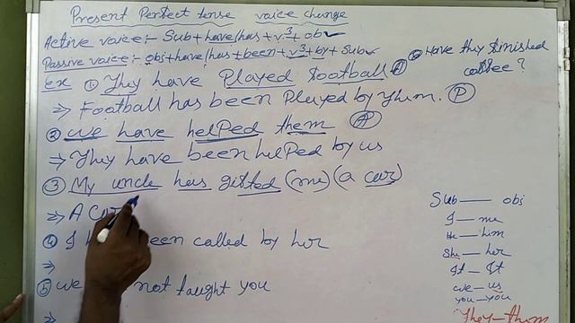 Voice change//Active---Passive//Present perfect tense #passiveactive #activepassive #voicechange