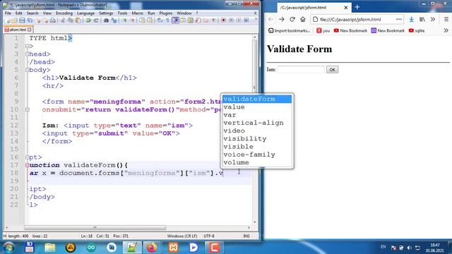Javascript 24-online dars Formni validate qilish