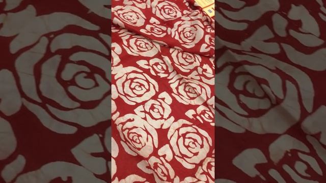Red and Golden Color Batik Printed Bishnupur Half and Half Silk Mark Saree