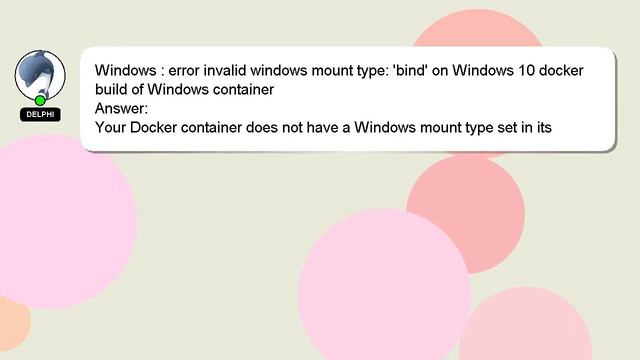 Windows : error invalid windows mount type: 'bind' on Windows 10 docker build of Windows container