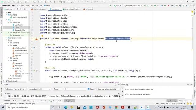 Android Practical 4 | Create menu with 5 options and and selected option should appear in text box.