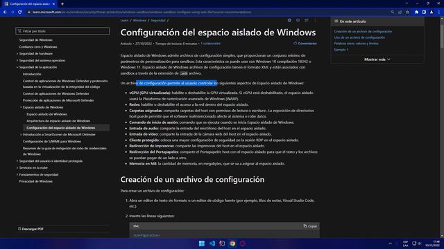 Instalar Windows Sandbox Windows 10/11