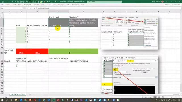 Excel Convert Numbers into Text. Error #N/A in VLookup, Type Convert 13 in Macros