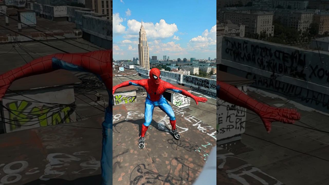 Spiderman is watching the city