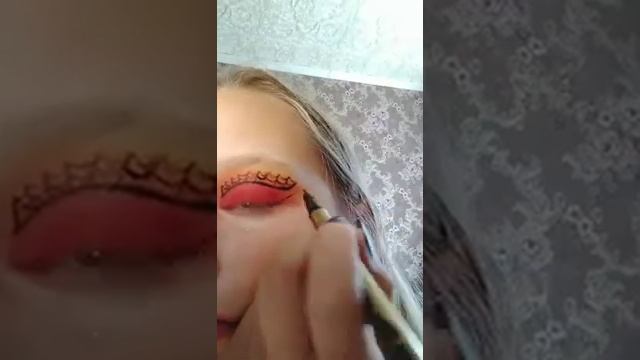 Макияж глаз  в виде паутины.?#Паутина