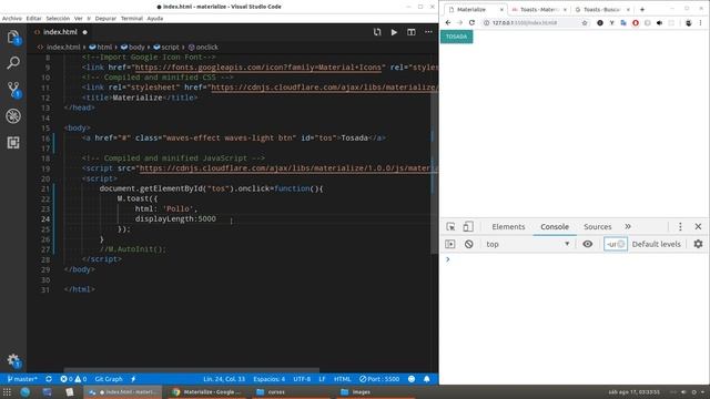 Materialize CSS? [15.- Toasts]