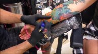 Tattoo Time Lapse - Ben Gun - Flower Sleeve Part 2 - Mantra Tattoo