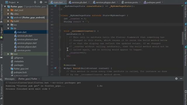 Dart Flutter Android App calling ServiceStack gRPC .NET Core Services
