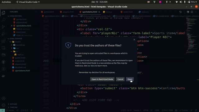 14 Add Sports items modal in Bootstrap - Dot Code