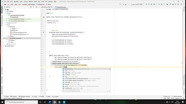 Mensajes emergentes Toast-curso android studio