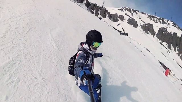 Эльбрус март 2019. Спуск с Мира до Азау. Камера yi 4k