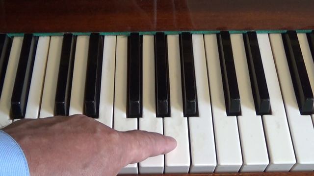 11 Клавиатура фортепиано. Слева от двух чёрных клавиш нота До
