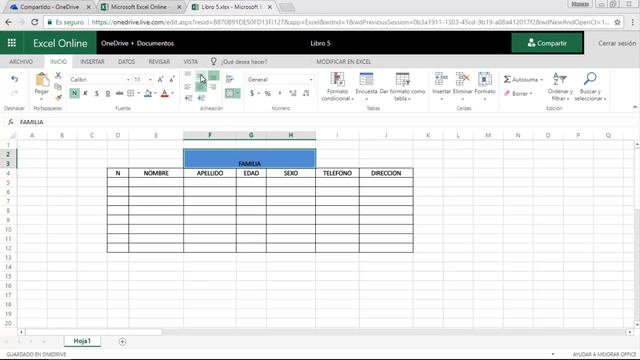 EXCEL ONEDRIVE