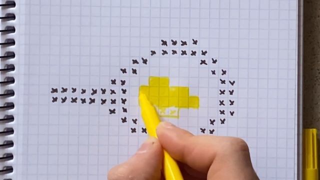 Рисунки по клеточкам поэтапно мини яичница