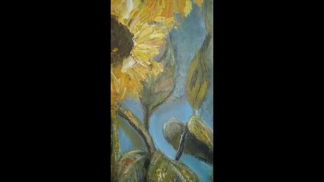 Original Art oil painting Sunflowers of Ukraine are a beautiful