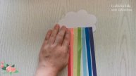 Отличная идея. Радуга. Аппликация. Поделки для малышей.