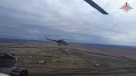 Ми-8 выполнили стрельбу и пуски ракет на полигоне в Оренбургской области