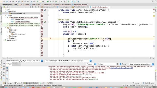 Started Service Async Task