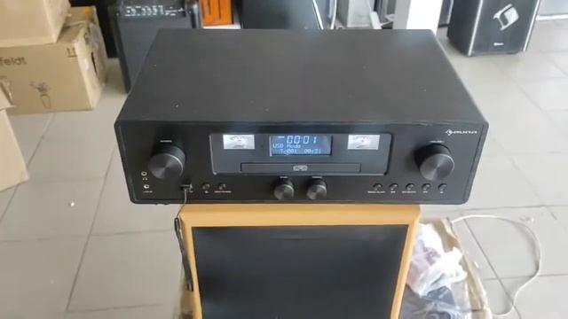 Ретро стереосистема Auna Northfork (Bluetooth,wireless charger,USB,CD,FM,AUX)