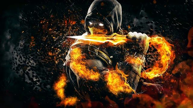 Скорпион с Огненным Кунаем  | Scorpion | Mortal Kombat | Fire Tip - Живые Обои