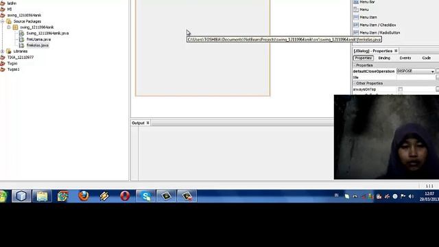 "Tutorial pembuatan menu dan pemanggilan form dengan java swing",12110964,Anik Dwi W, STMIK El rahm