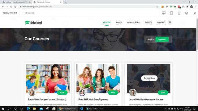 Eduland: Free Bootstrap 4 HTML5 Education Website Template