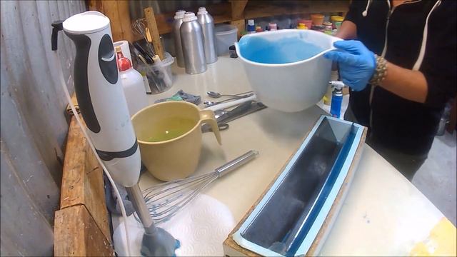 Gold Nuggets, cold process soap, making & cutting.